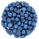 Czech 2-hole Cabochon beads 6mm Alabaster Metallic Sea Blue